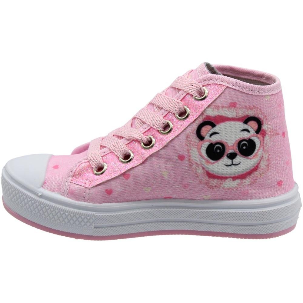 Tênis Casual Infantil Ortobessa Cano Alto Panda Menina Rosa 2