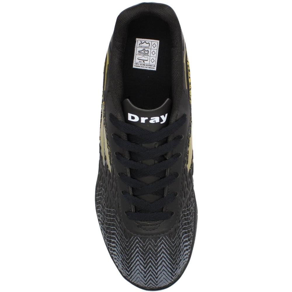 Chuteira Futsal Dray Foorcy Texturizada Masculina Preto 4