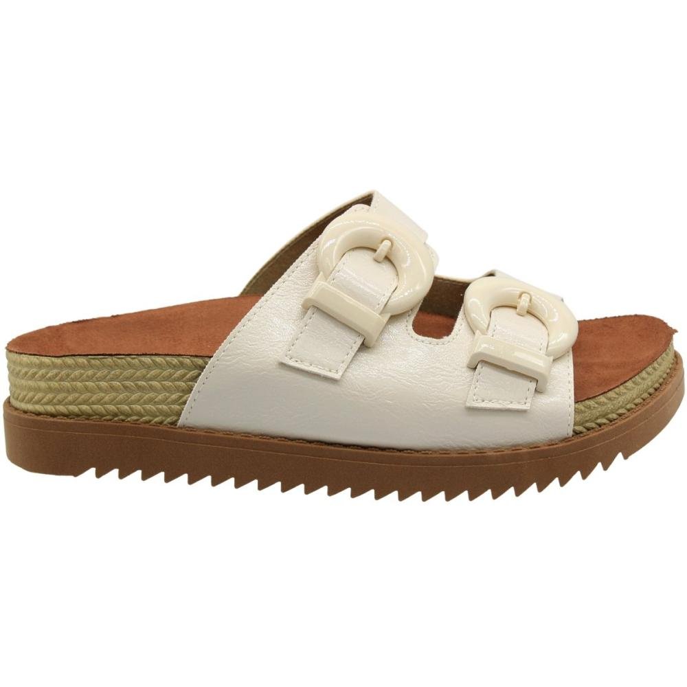 Tamanco Plataforma Slide Moleca Fivela Lua Verniz Feminino