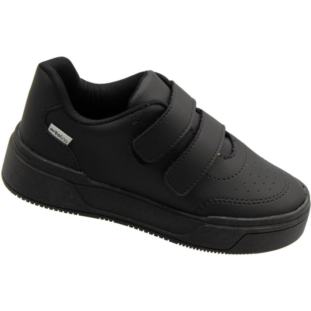 Tênis Casual Escolar Juvenil Ortofino Sem Cadarço Menino Preto 3