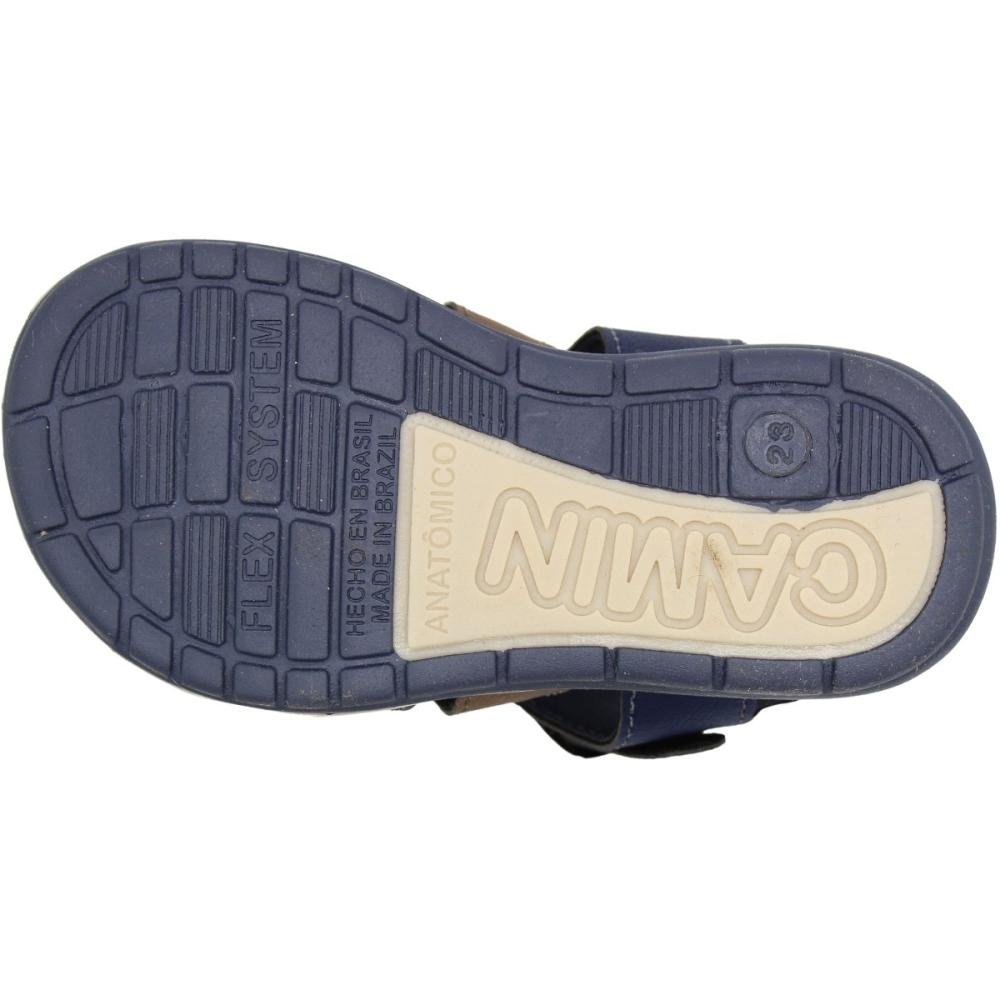 Sandália Rasteira Baby Camin Tiras Macias Fivela Menino Azul 5