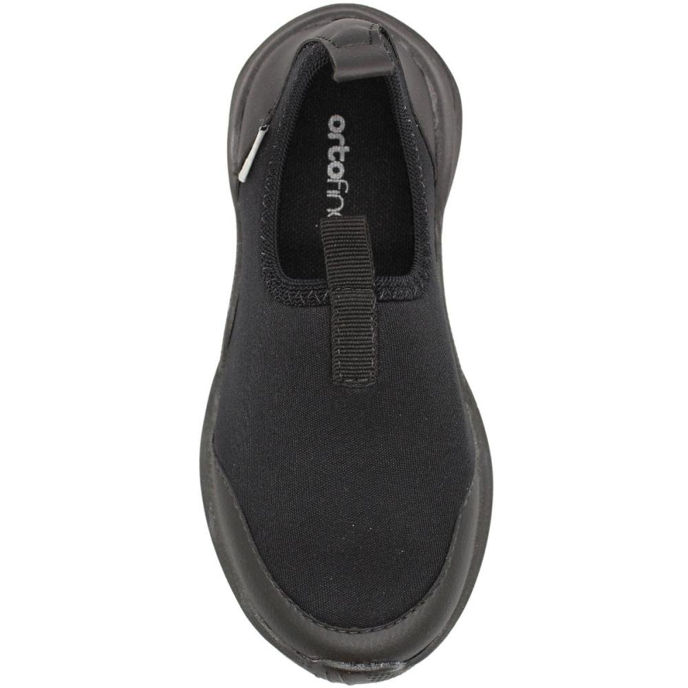 Tênis Slip On Sem Cadarço Ortofino Macio Juvenil Menino Preto 4
