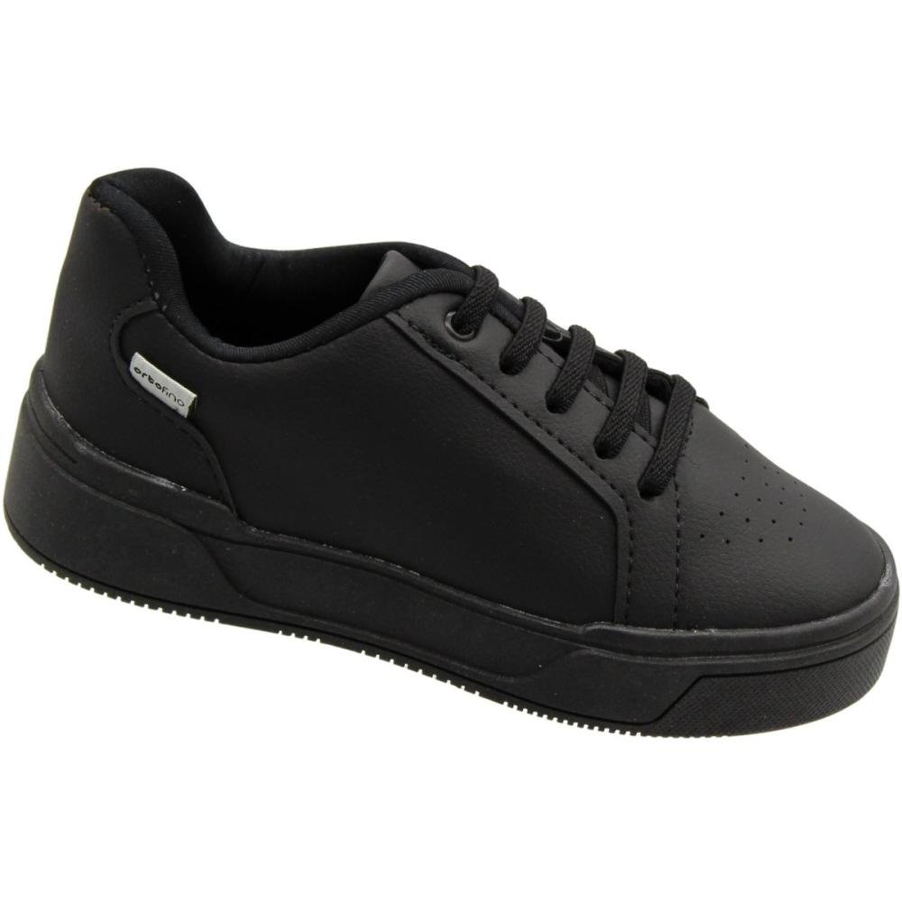 Tênis Casual Escolar Ortofino Cadarço Elástico Meninos Preto 3