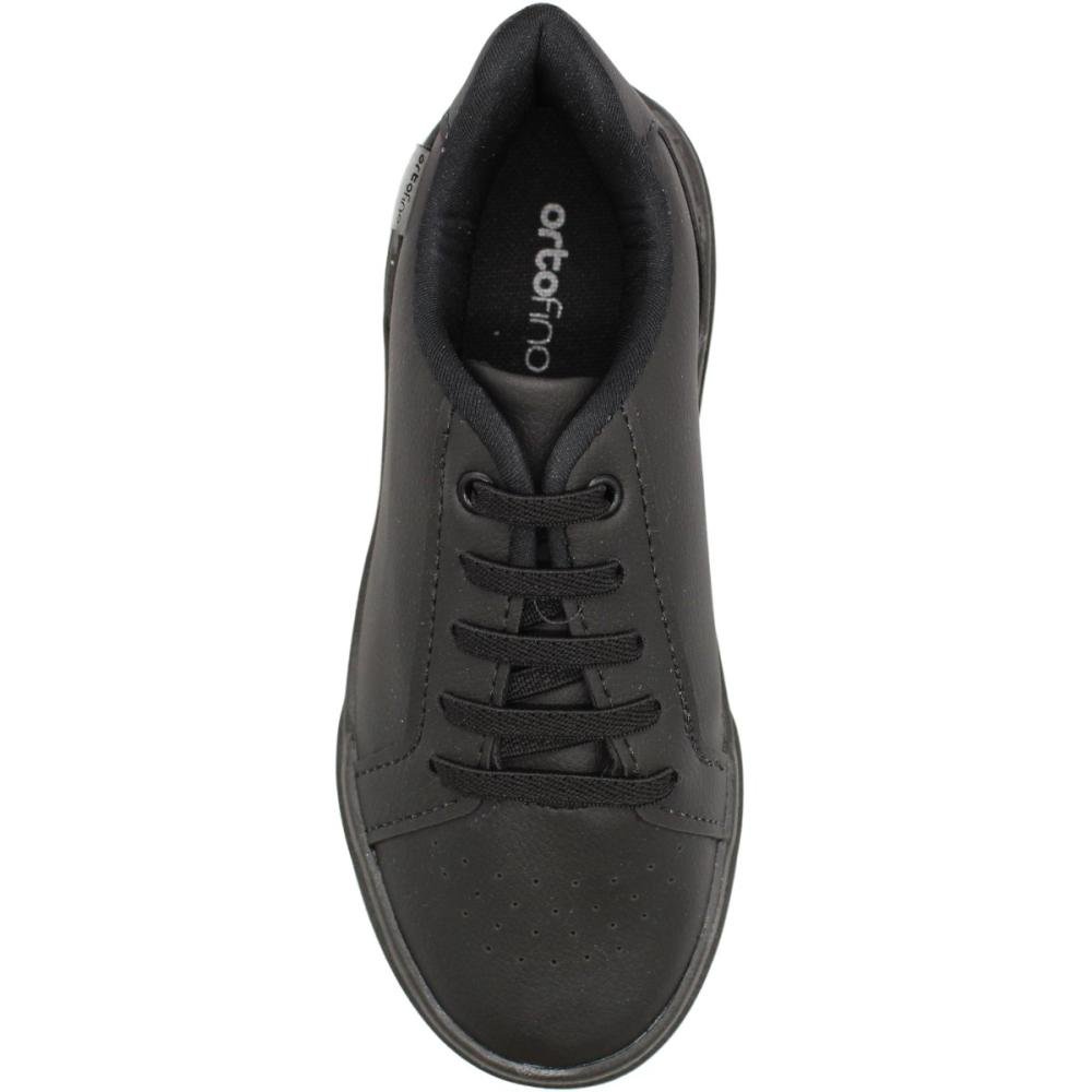 Tênis Casual Escolar Ortofino Cadarço Elástico Meninos Preto 4