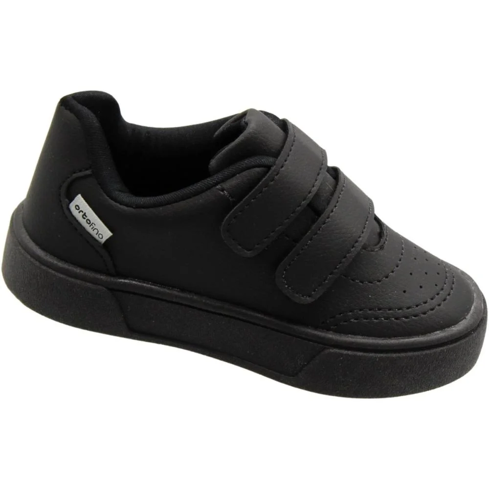 Tênis Casual Escolar Baby Ortofino Tira Autocolante Menino Preto 3