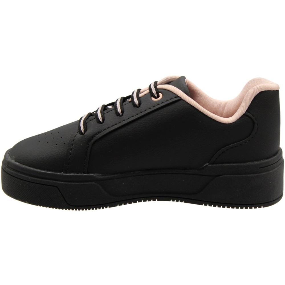 Tênis Juvenil Casual Ortofino Cadarço Elástico Meninas Preto 2