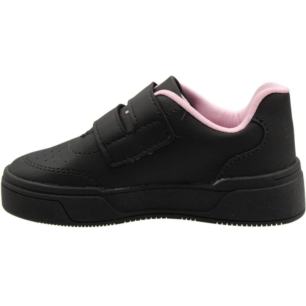 Tênis Casual Juvenil Escolar Ortofino Sem Cadarço Menina Preto 2