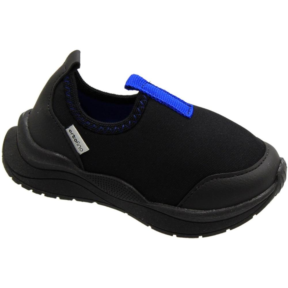 Tênis Slip On Infantil Ortofino Sem Cadarço Menino Preto 3