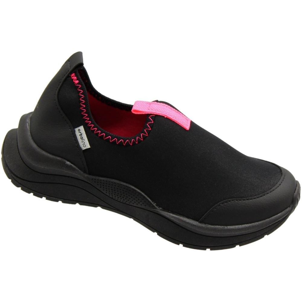 Tênis Sem Cadarço Juvenil Ortofino Slip On Menina Preto 3