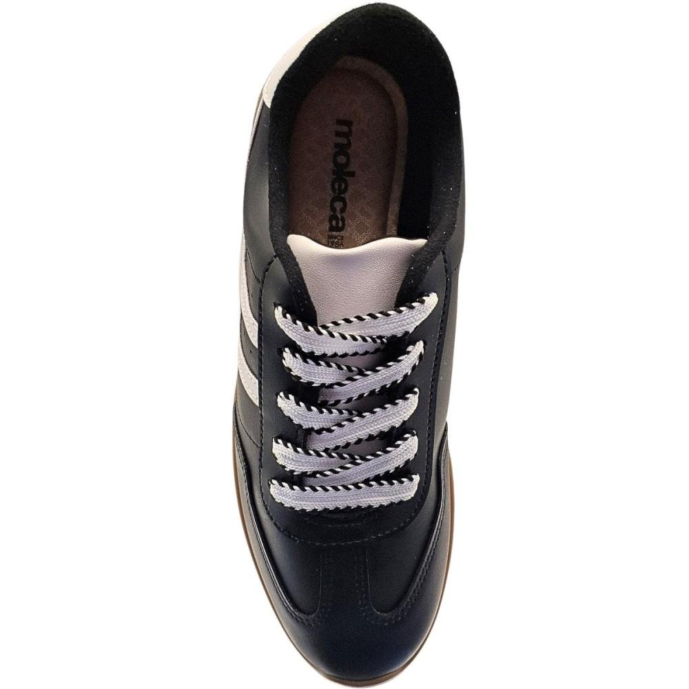 Tênis Casual Moleca Recorte Lateral Napa Sardenha Feminino Preto 3