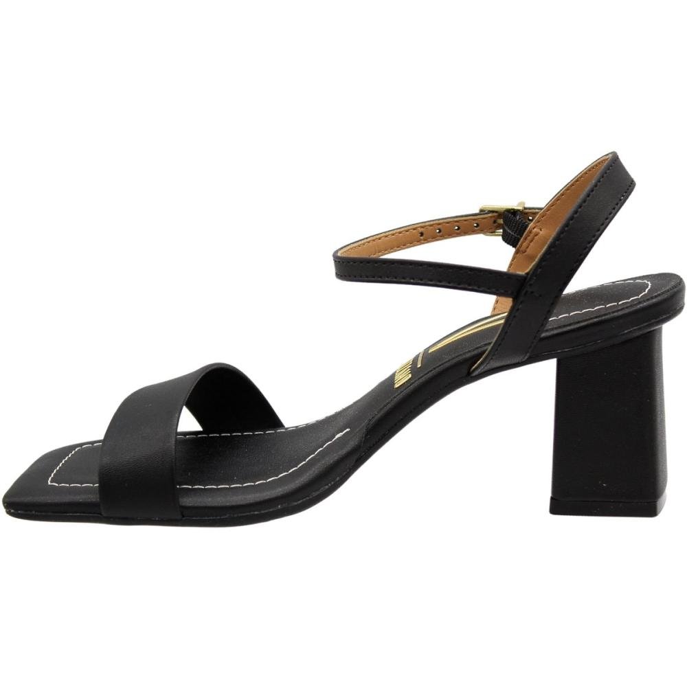 Sandália Salto Bloco Médio Vizzano Fivela Macia Feminina Preto 2