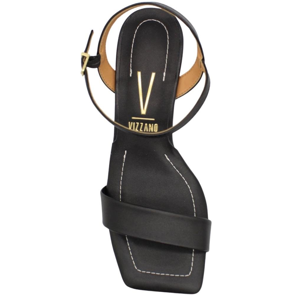 Sandália Salto Bloco Médio Vizzano Fivela Macia Feminina Preto 4