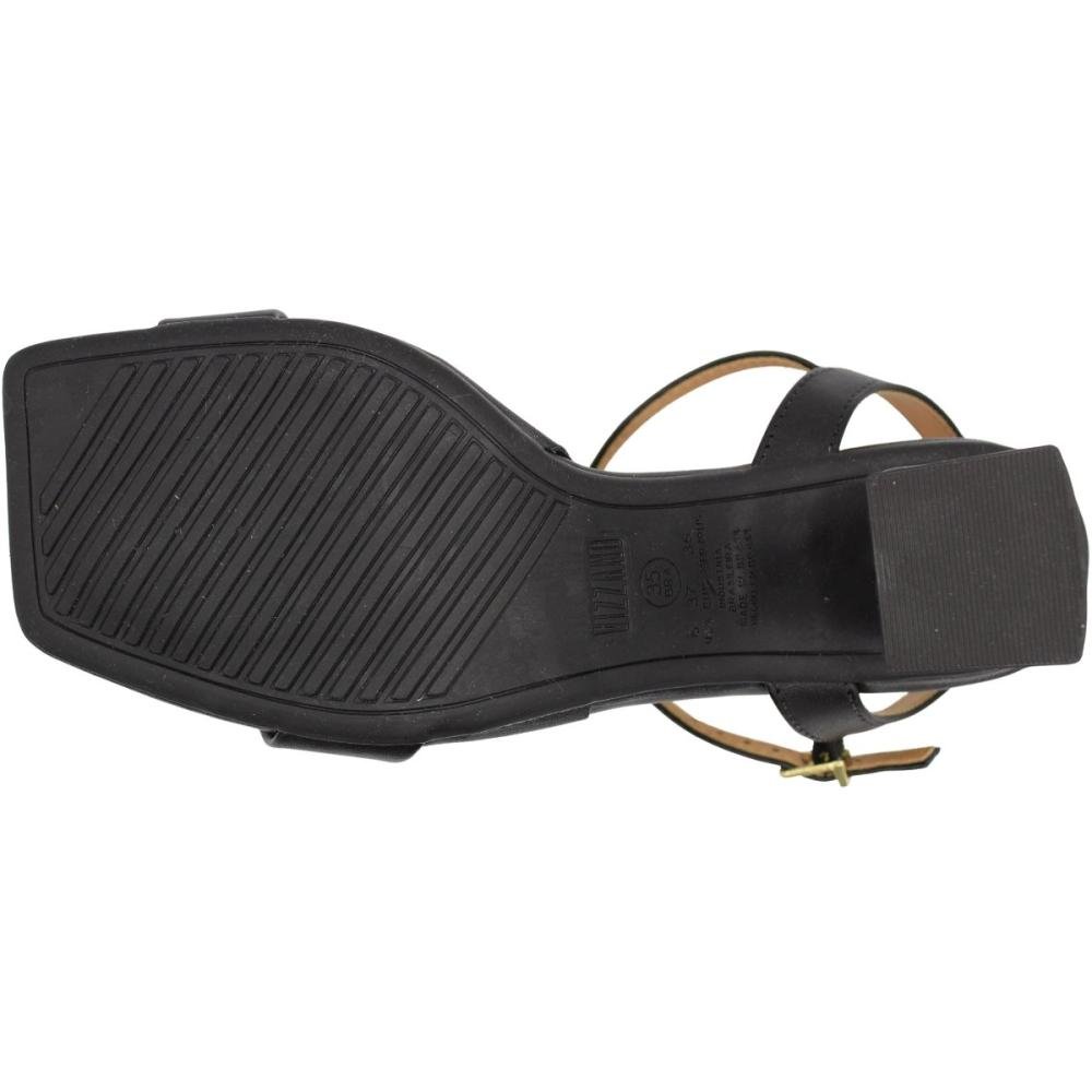 Sandália Salto Bloco Médio Vizzano Fivela Macia Feminina Preto 5