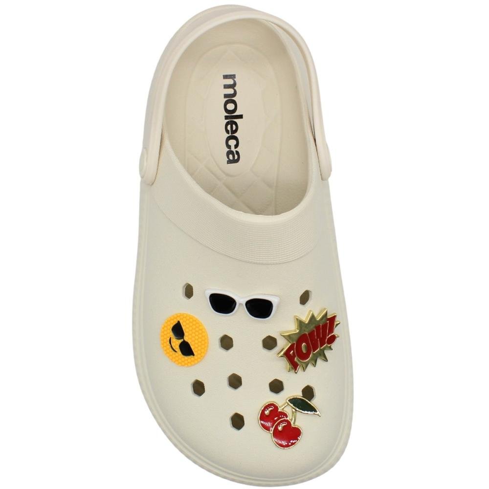 Babuche Moleca Furos Apliques Personalizáveis Macia Feminina Branco 4