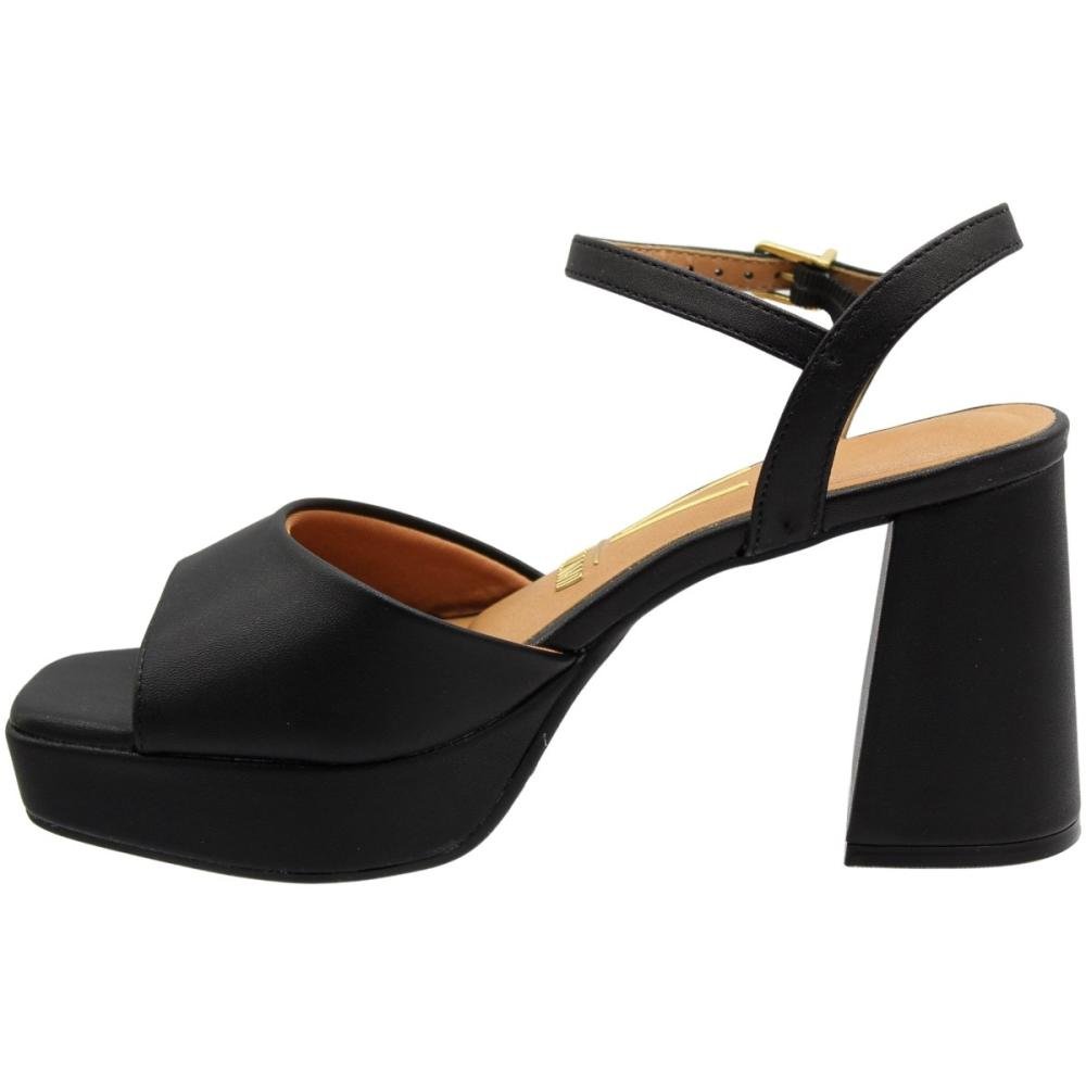 Sandália Salto Alto Grosso Peep Toe Pelica Vizzano Feminina Preto 2