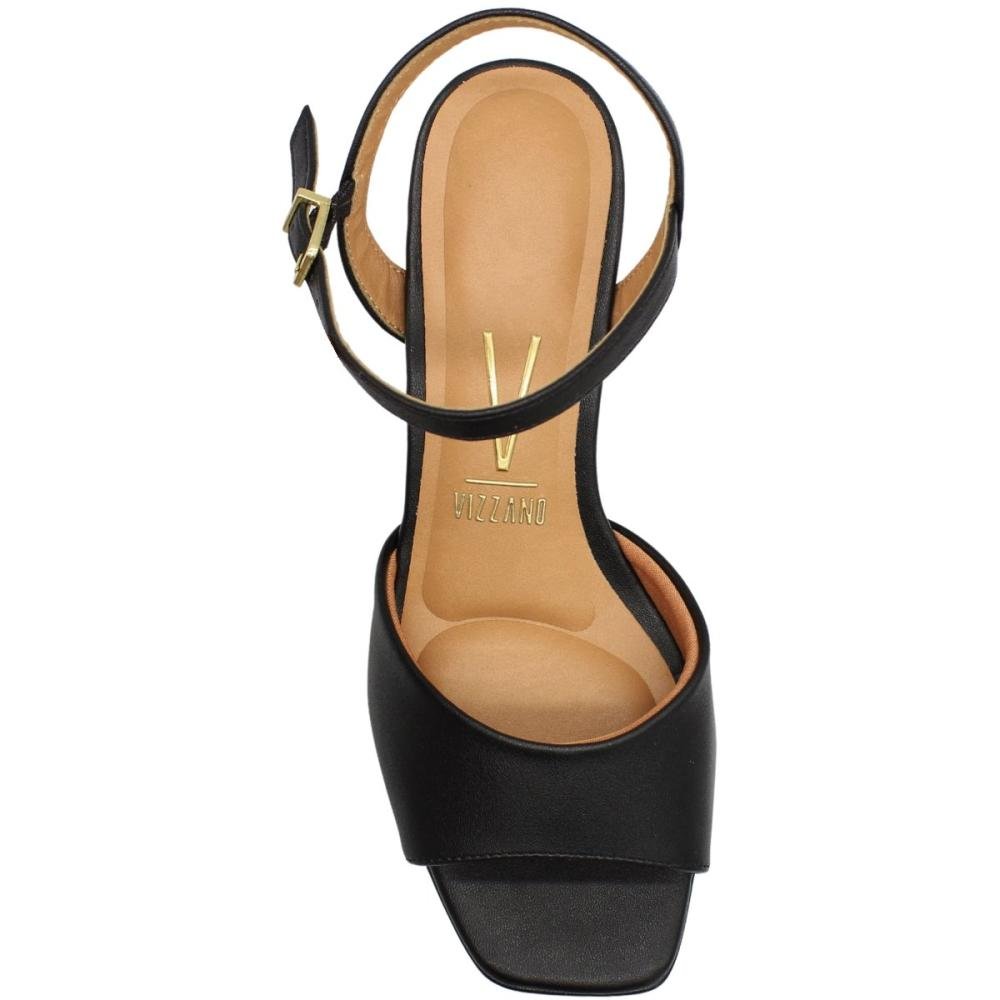 Sandália Salto Alto Grosso Peep Toe Pelica Vizzano Feminina Preto 4