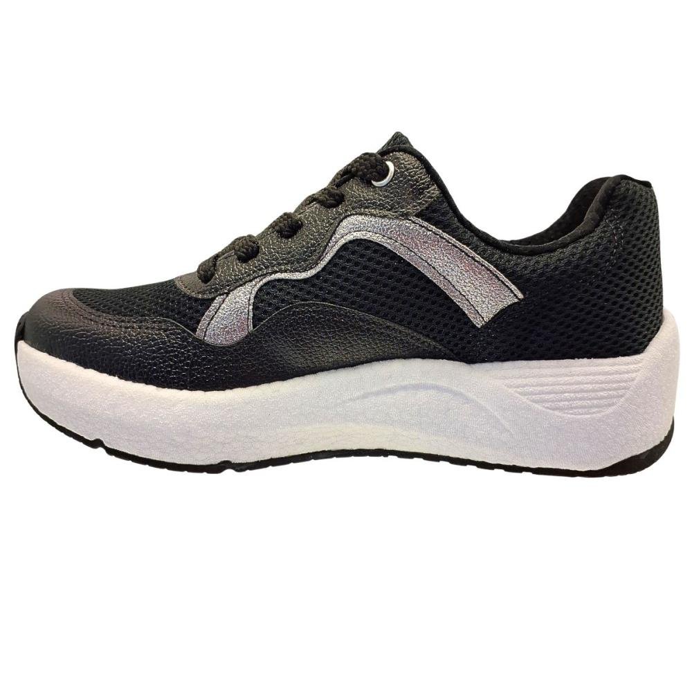 Tênis Jogging Beira Rio Nylon Recorte Brilhante Feminino Preto 2