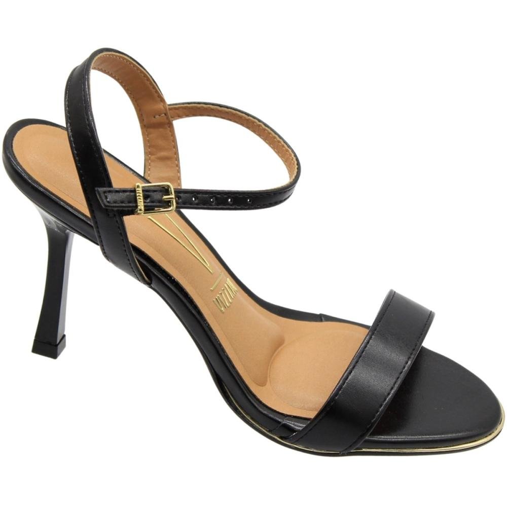 Sandália Salto Alto Fino Aberta Vizzano Glamurosa  Feminina Preto 3