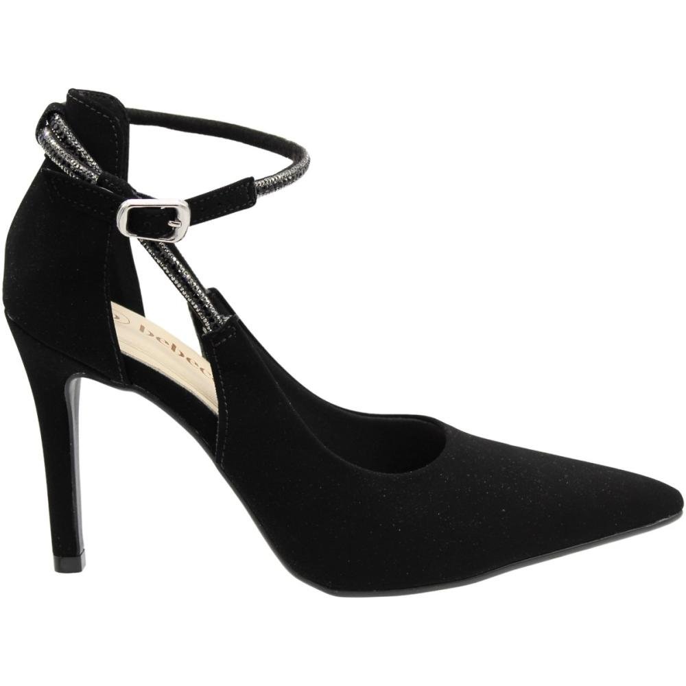 Scarpin Salto Alto Fino Bebecê Tiras Com Strass Feminina