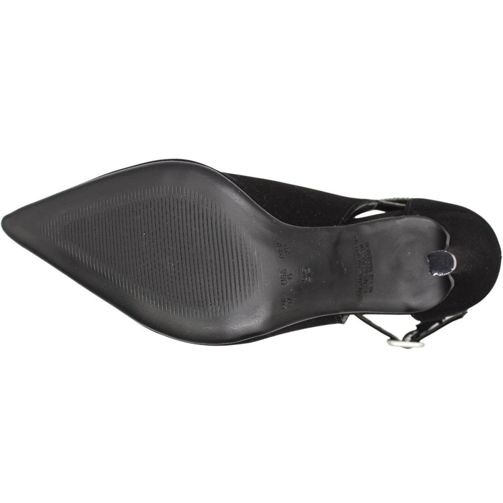 Scarpin Salto Alto Fino Bebecê Tiras Com Strass Feminina Preto 5