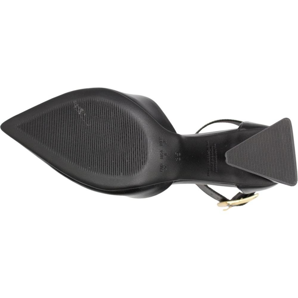 Sapato Scarpin Salto Médio Triangular Bebecê Fivela Feminino Preto 5