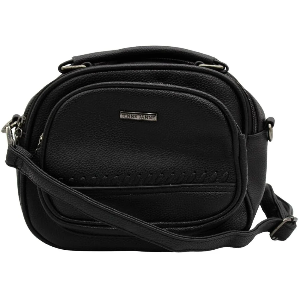 Bolsa de Ombro Alça Tiracolo Jenne Janne Elegante Feminina Preto 2