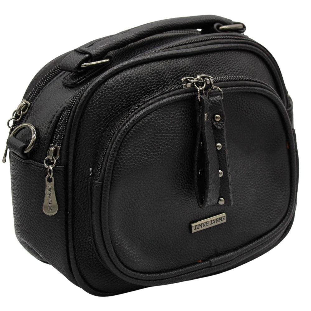 Bolsa de Ombro Jenne Janne Multiuso Alça Transversal Feminina Preto 4