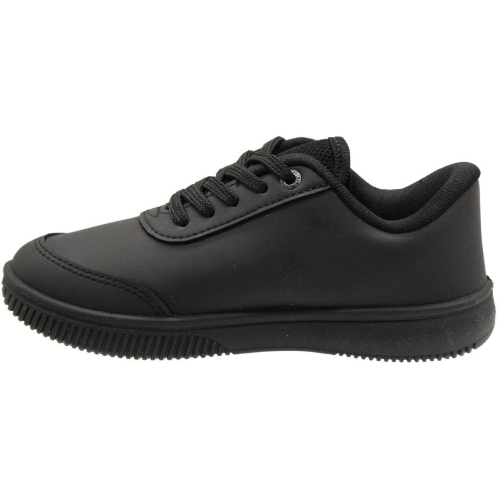 Tênis Infantil Casual Kidy Colegial Basic Macio Menino Preto 2