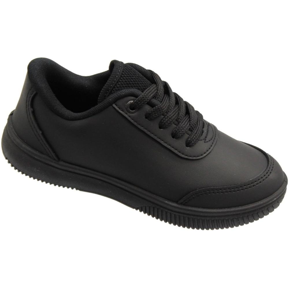 Tênis Infantil Casual Kidy Colegial Basic Macio Menino Preto 3