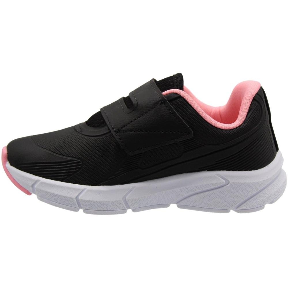 Tênis Infantil Kidy Energy Respitec Escolar Fixadores Menina Preto/Rosa 2