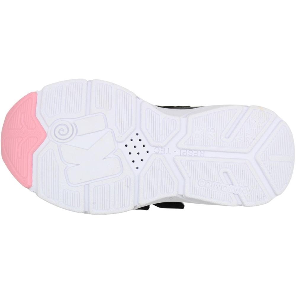 Tênis Infantil Kidy Energy Respitec Escolar Fixadores Menina Preto/Rosa 5