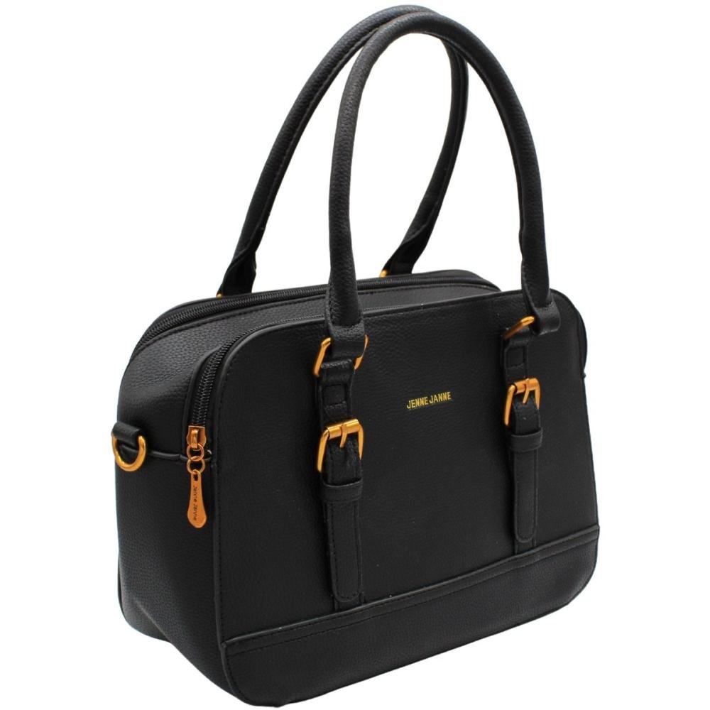 Bolsa De Mão Transversal Jenne Janne Elegante Feminina Preto 2