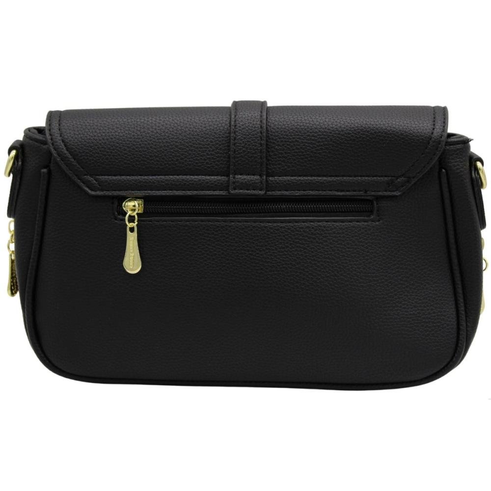 Bolsa Transversal Jenne Janne Elegante Sofisticada Feminina Preto 4