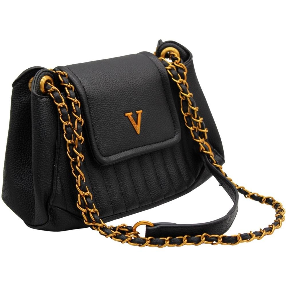 Bolsa de Ombro Jenne Janne V Adornada Metal Feminina