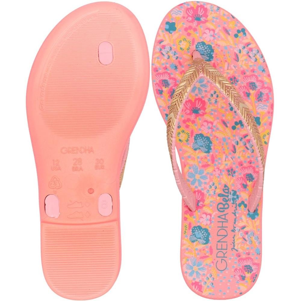 Chinelo De Dedo Infantil Grendha Bela Amor Em Flor Menina Rosa 3