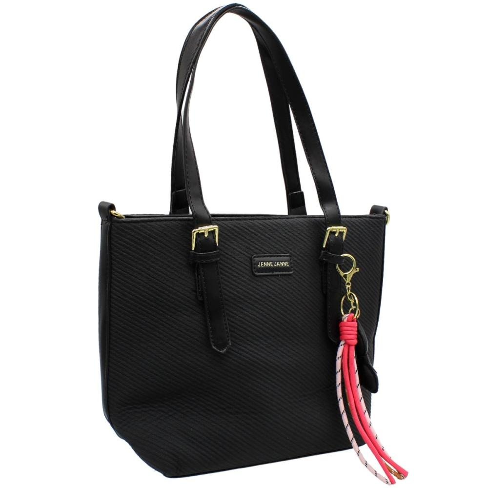 Bolsa De Ombro Transversal Jenne Janne Charmosa Feminina Preto 2