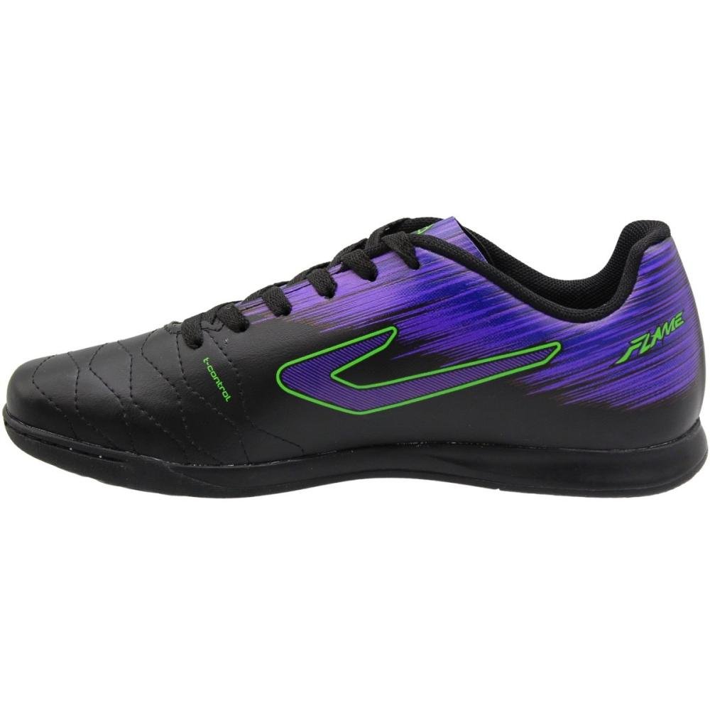 Chuteira Futsal Indoor Topper Flame Masculina Preto/Roxo 2