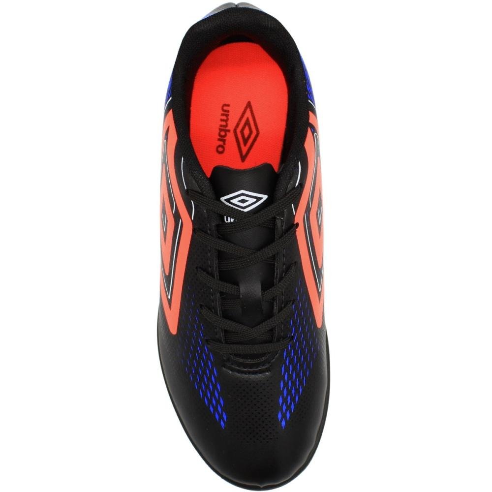 Chuteira Society Juvenil Umbro Fast II JR Menino Preto/Azul 4