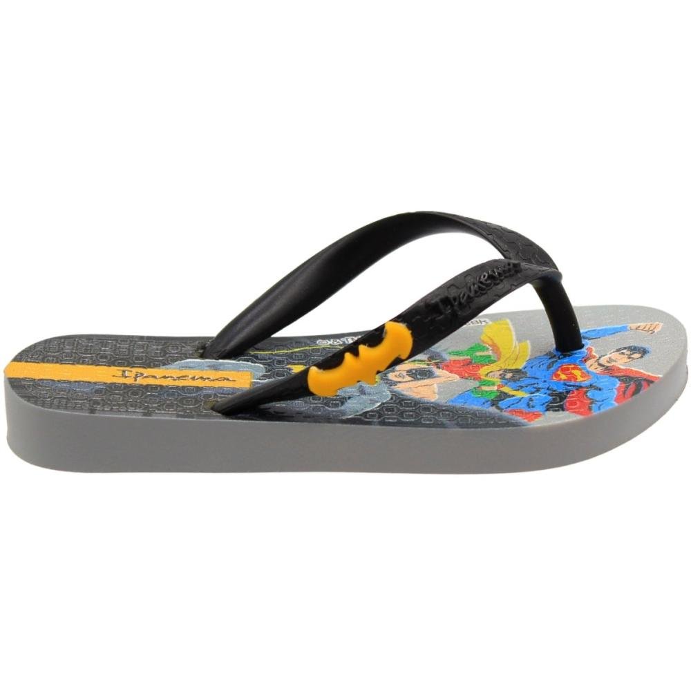 Chinelo de Dedo Infantil Ipanema Super Heróis Menino Cinza/Preto 2