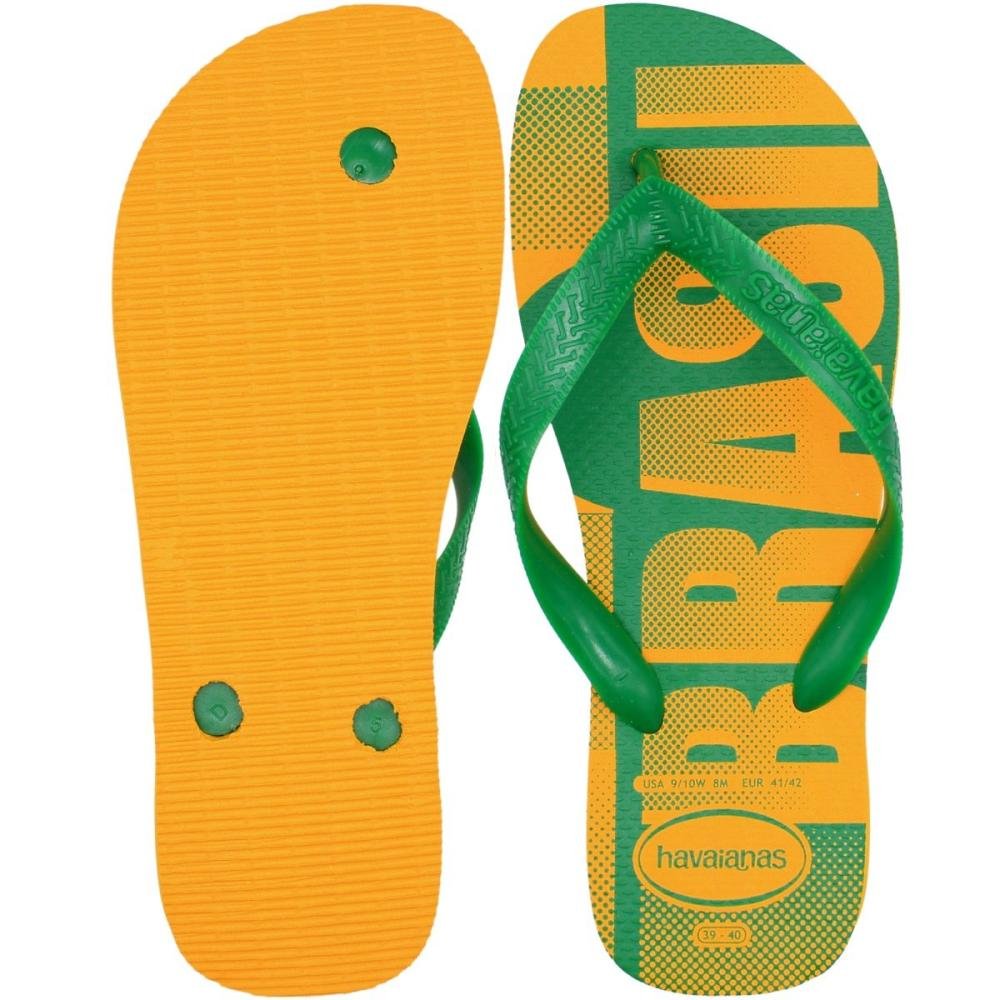 Chinelo de dedo Havaianas Vai Brasil Masculino Verde/Amarelo 3