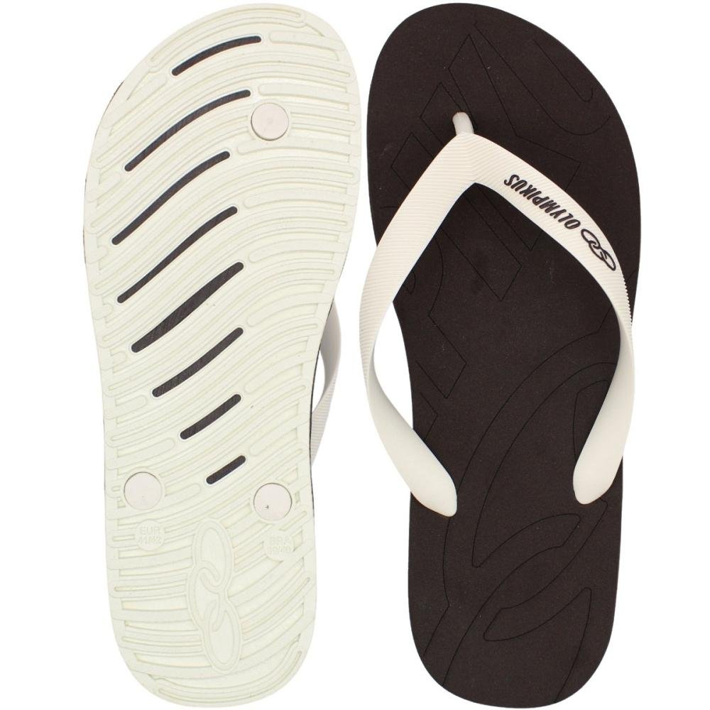 Chinelo de Dedo Olympikus Livre Masculino Marrom/Branco 3