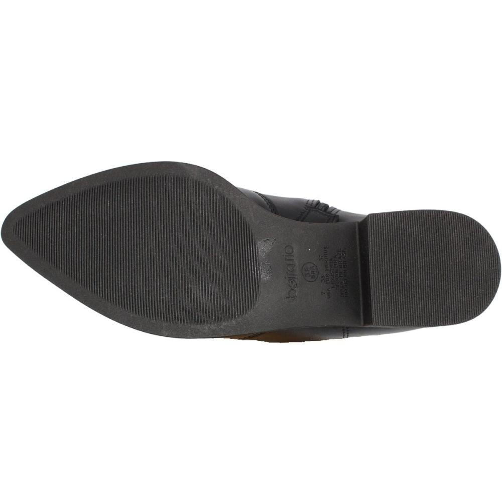 Bota Cano Baixo Beira Rio Decorada Tira Fivela Preto 5
