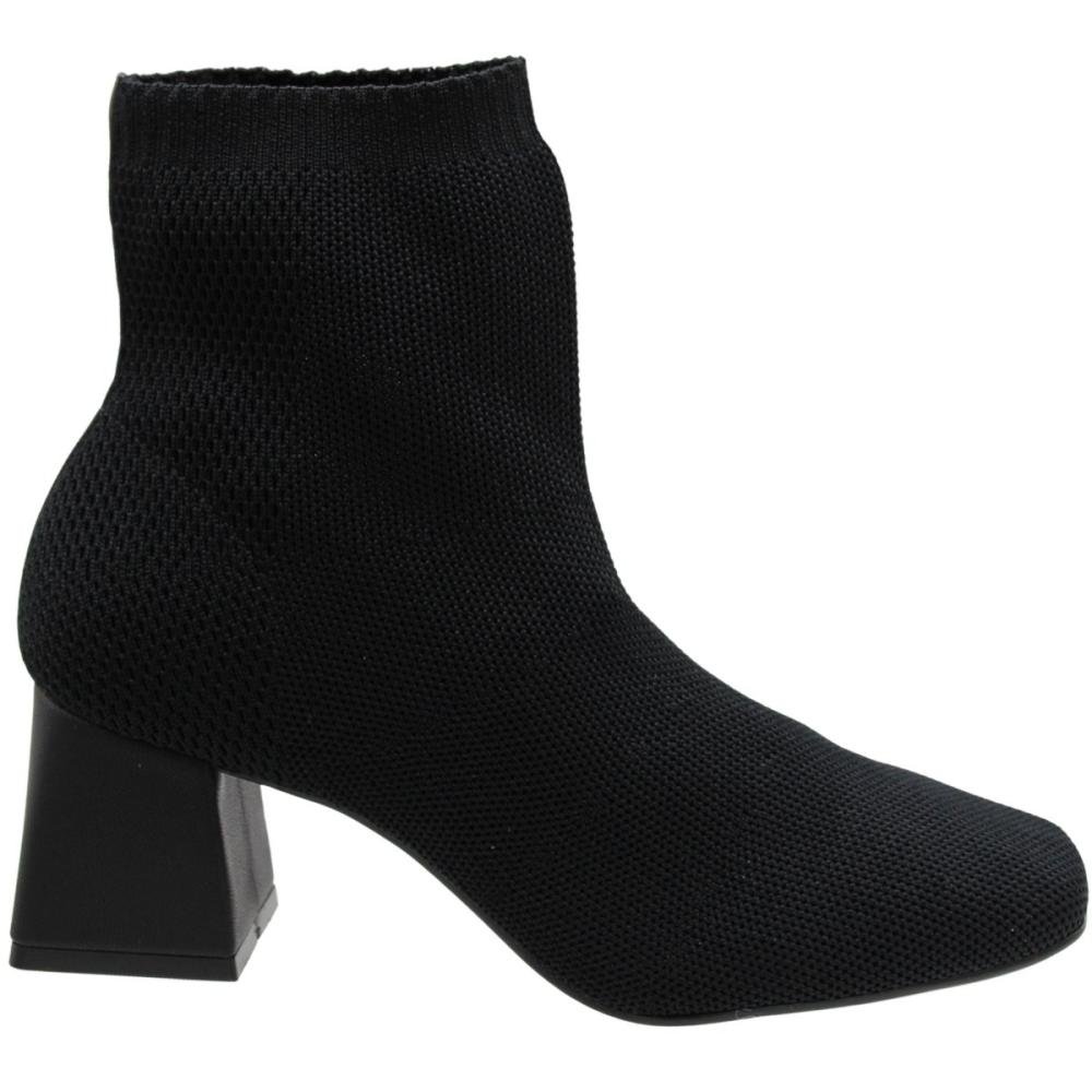 Bota Cano Médio Bebecê Salto Bloco Knit