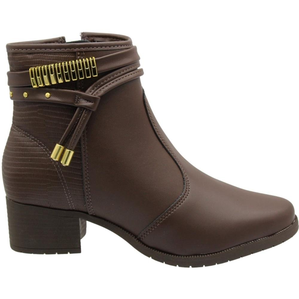 Bota Casual Cano Curto Moleca Salto Grosso Elegante