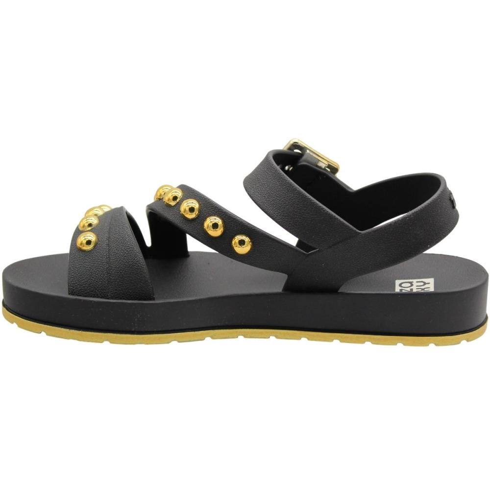 Sandália Plataforma Zaxy Boho Apliques Preto 2