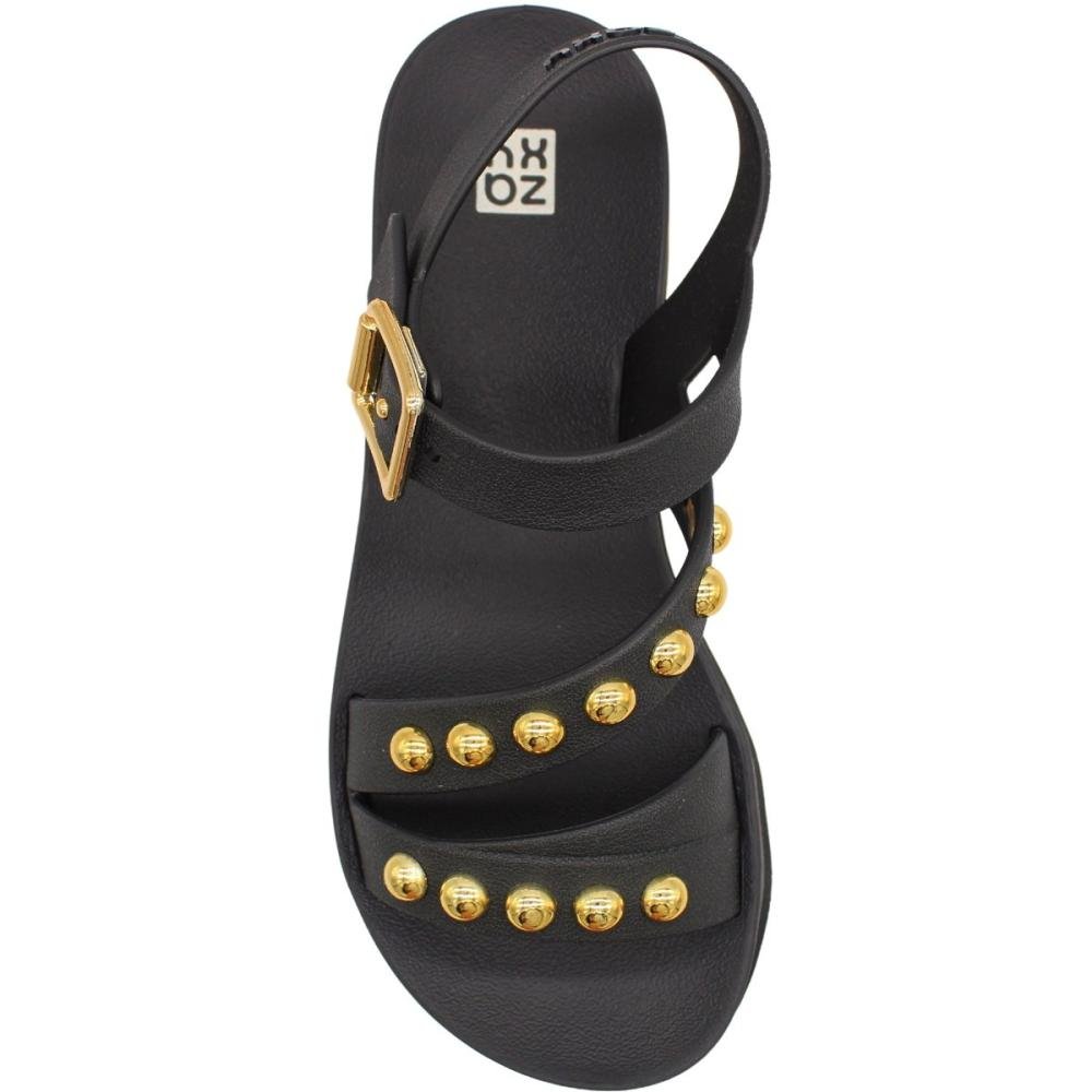 Sandália Plataforma Zaxy Boho Apliques Preto 4