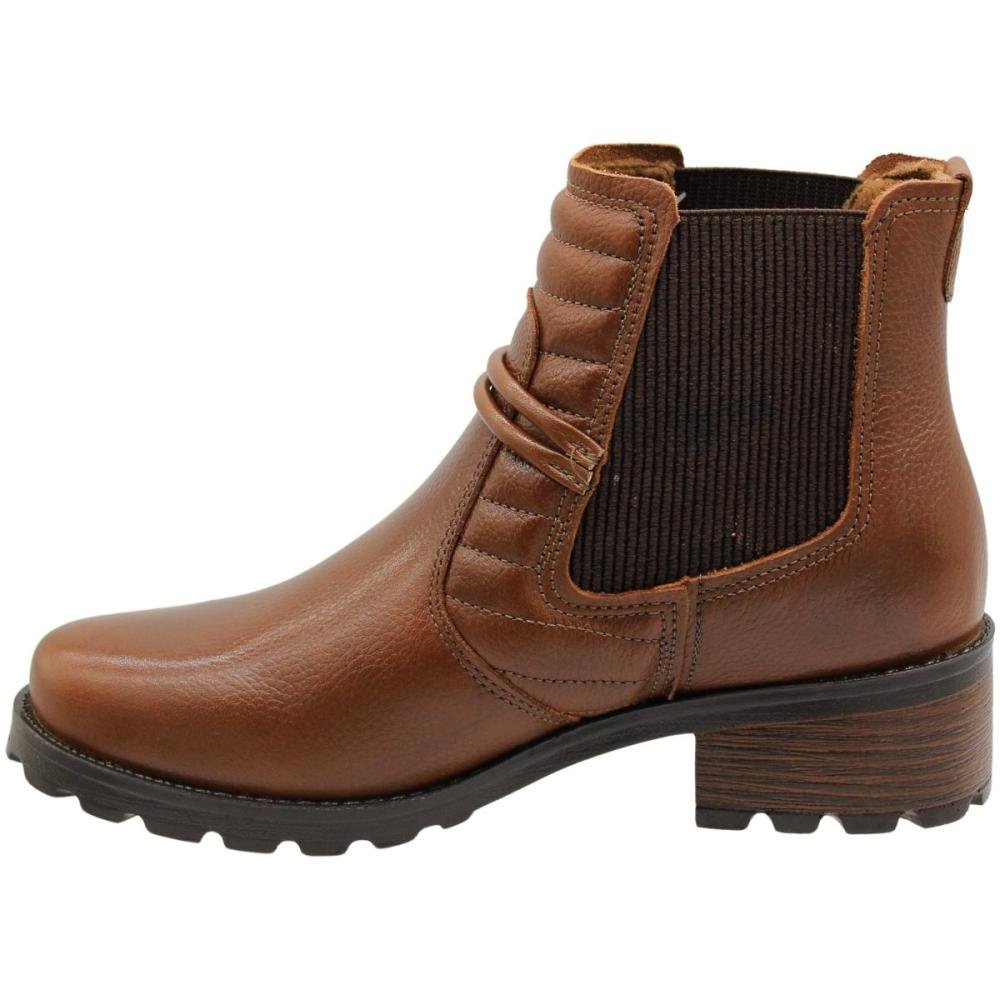Bota Casual Cano Curto Pegada Elástico Clássica Marrom 2