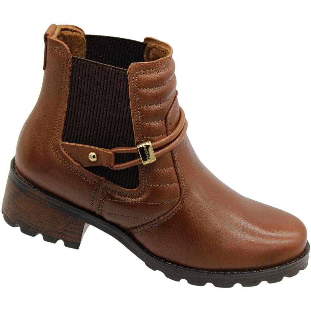 Bota Casual Cano Curto Pegada Elástico Clássica Marrom 3