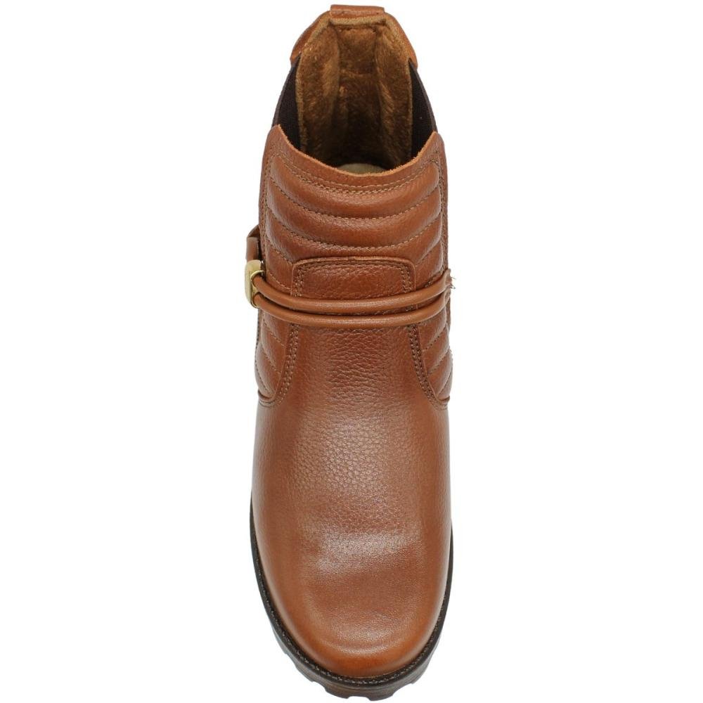 Bota Casual Cano Curto Pegada Elástico Clássica Marrom 4