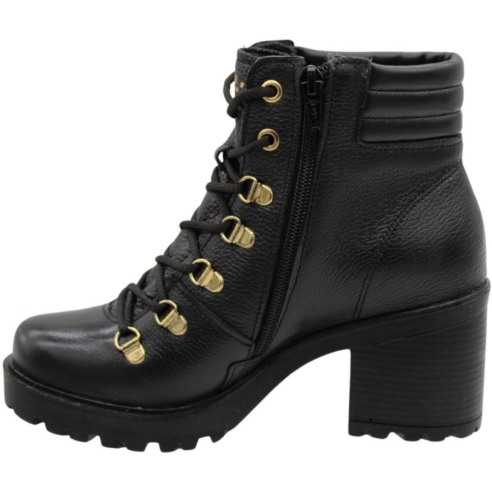 Bota Coturno Salto Médio Pegada Atacador Métalico Preto 2